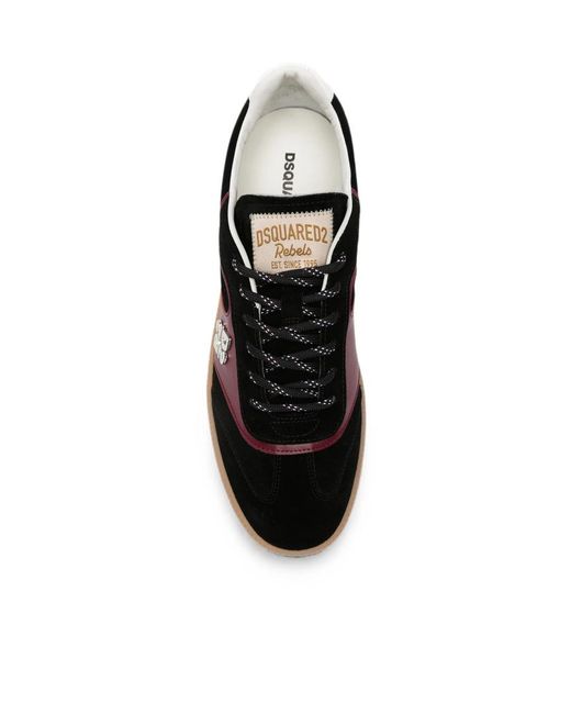 DSquared² Black Rebels Logo-Plaque Sneakers for men