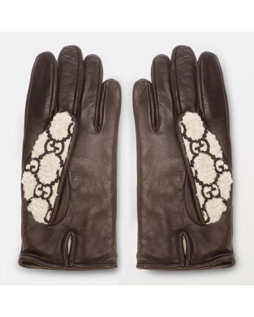 Gucci White Classic Stylish Leather Gloves