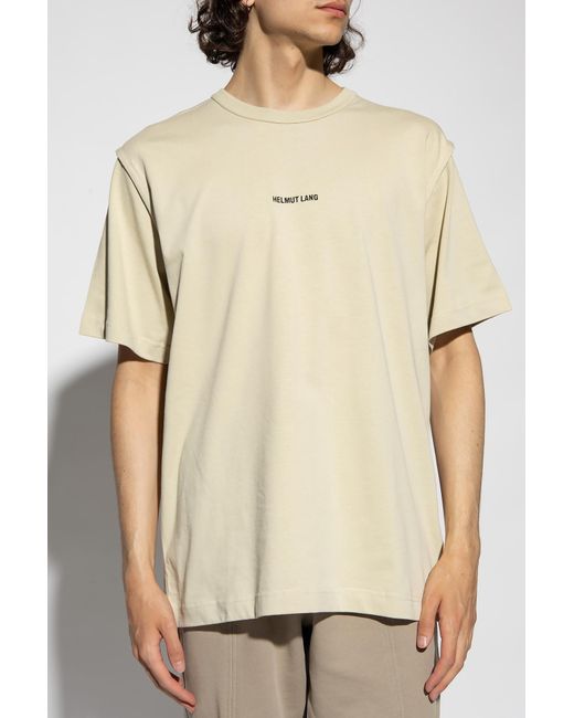 Helmut Lang Natural Inside Out Logo Crewneck T-Shirt for men