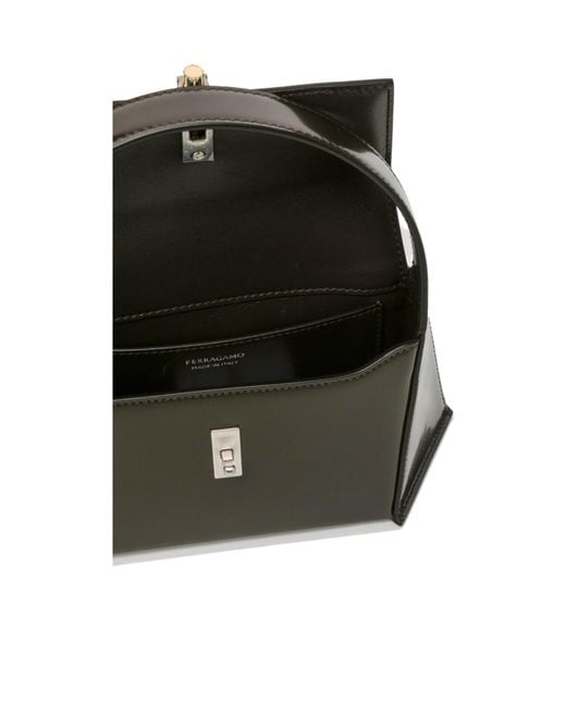 Ferragamo Black Geometric Shoulder Bag