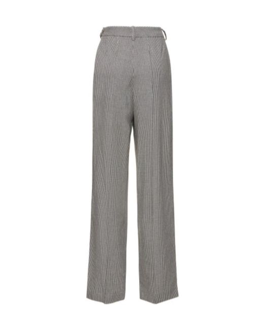 Alexandre Vauthier Gray Checkered Wide-Legged Casual Pants