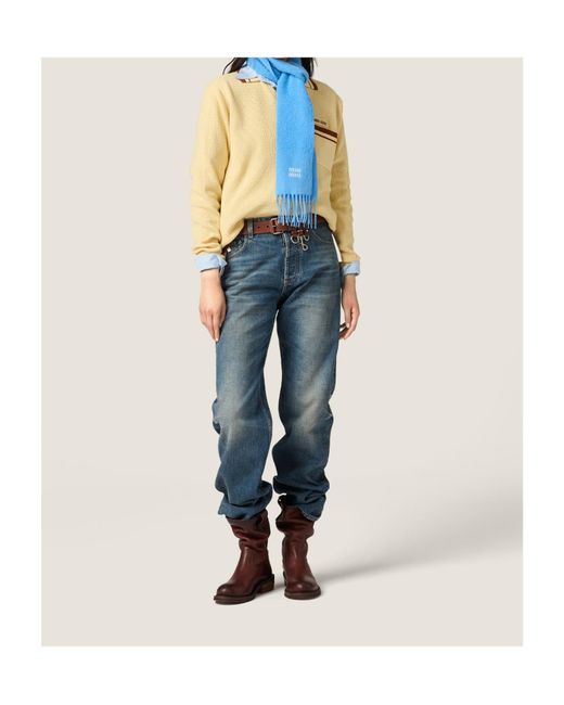 Miu Miu Blue Five-Pocket Denim Jeans