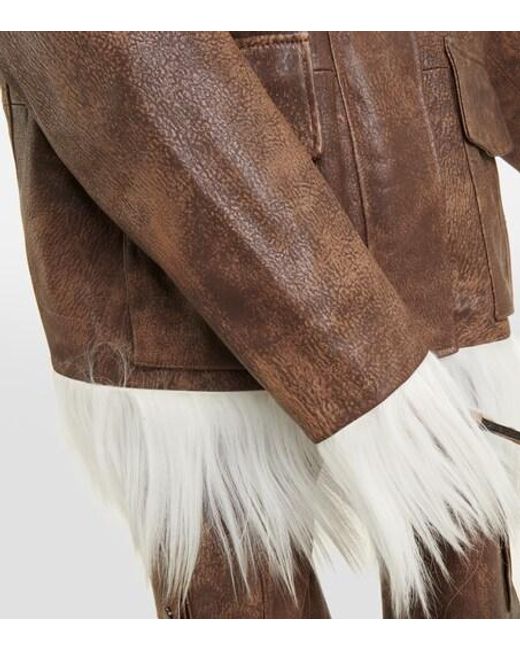 Dodo Bar Or Natural Yoyo Shearling-Trimmed Leather Jacket