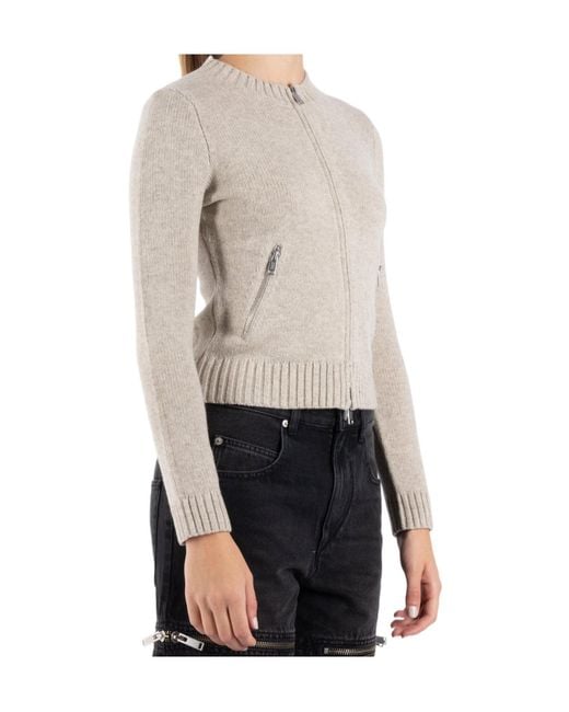 Isabel Marant White Long-Sleeved Knitted Cardigan