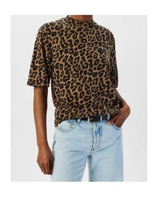 Anine Bing Black Print T-Shirt