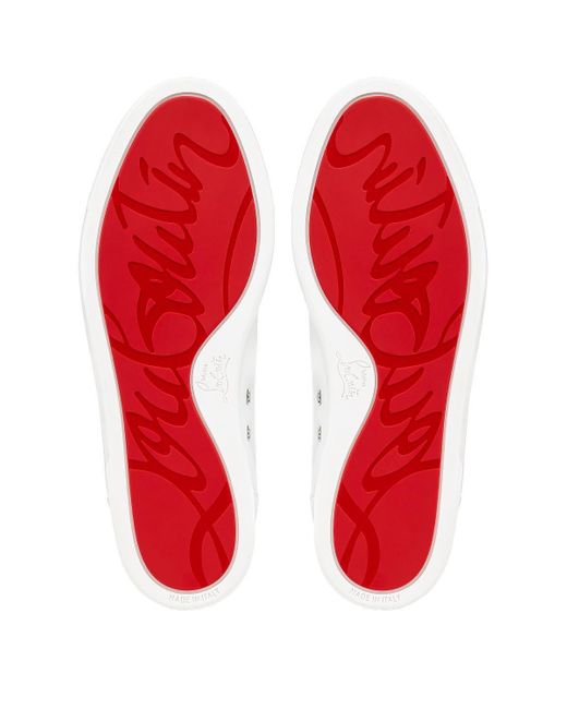 Christian Louboutin White F.A.V Stud Embellished Sneakers for men