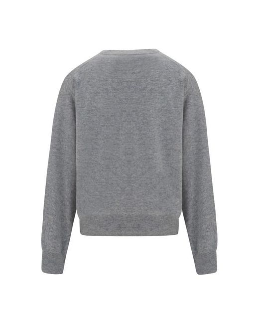 Brunello Cucinelli Gray V-Neck Cashmere Sweater