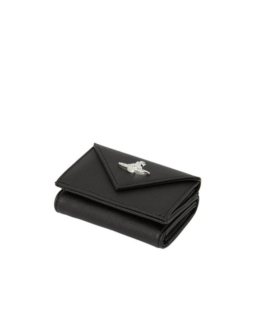 Vivienne Westwood Black Orb Plaque Envelope Wallet