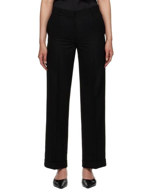Totême Black Totême Mid-Rise Wide-Leg Trousers