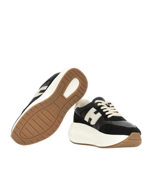 Hogan Black H696 Lace-Up Sneakers