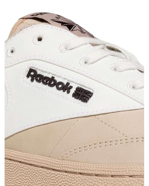 Reebok White Logo-Patch Leather Sneakers for men