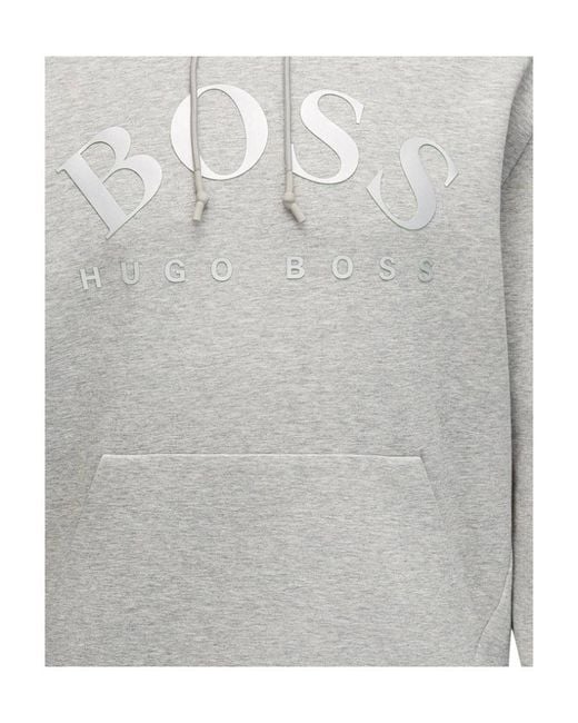 Boss Gray Logo Hooded Sweater for men