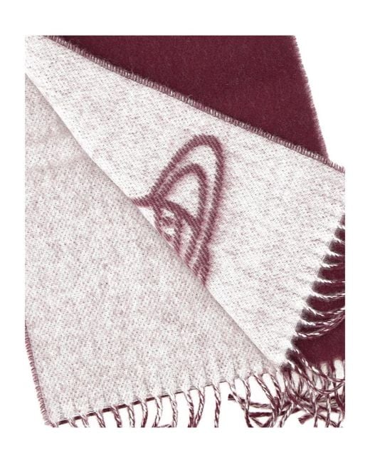 Vivienne Westwood Purple Orb Fringe Scarf for men
