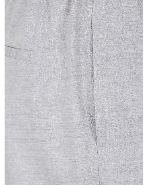 Peserico Gray Straight-Leg Tailored Trousers
