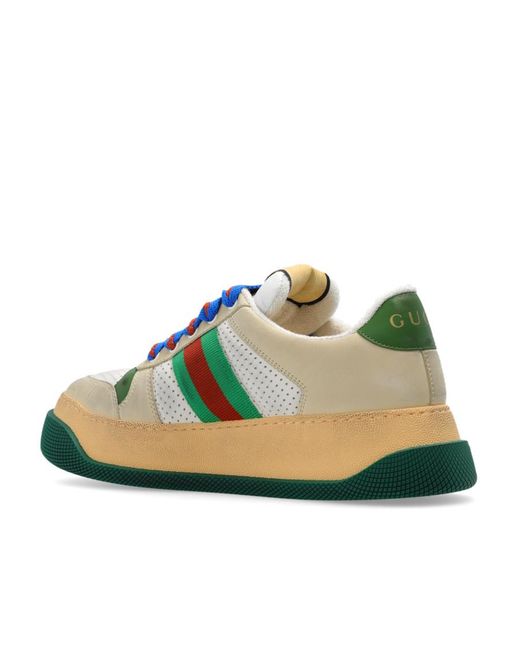 Gucci Green Screener Leather Sneakers