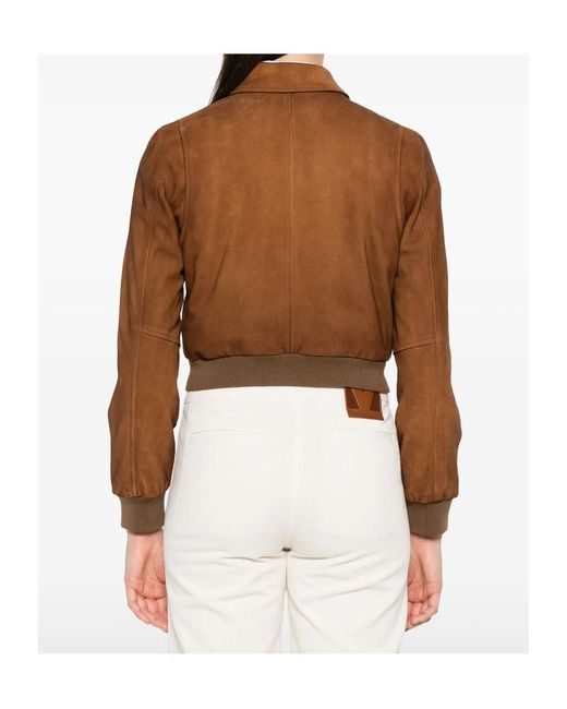 Miu Miu Brown Patch Pocket Copped Jacket