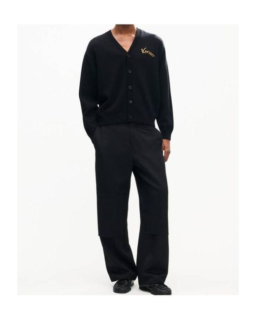 KENZO Black Jumping Tiger' Embroidered Cardigan for men