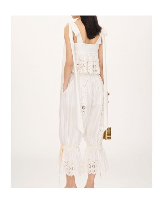 Chloé White Fluid Drawstring Pants