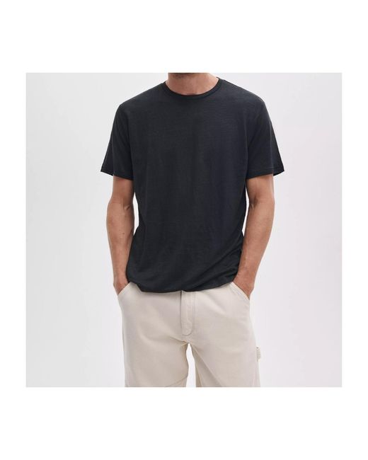 Rag & Bone Black Classic Linen Tee for men