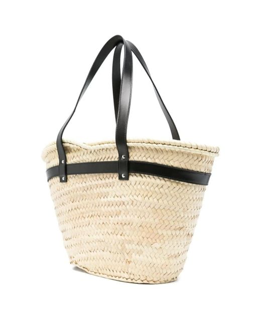Coperni Natural Logo-Plaque Top Handle Bucket Bag