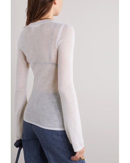 Chloé White Mesh Pullover