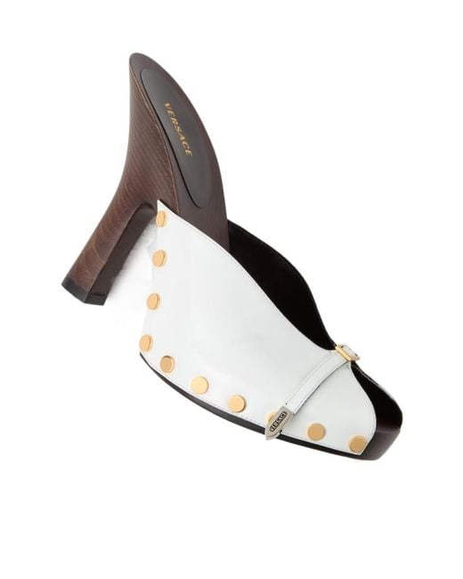 Versace White Sassi Clogs