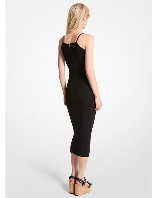 Michael Kors Black Michael Cut-Out Sleeveless Midi Dress