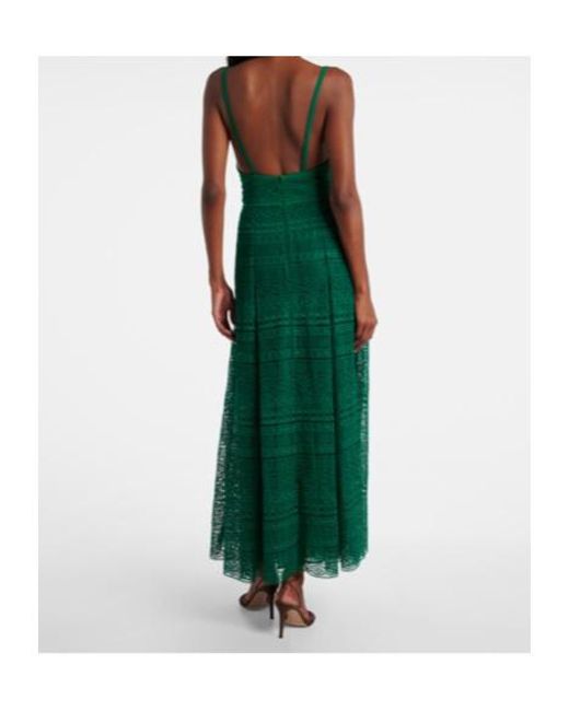 Elie Saab Green Macramé Midi Dress