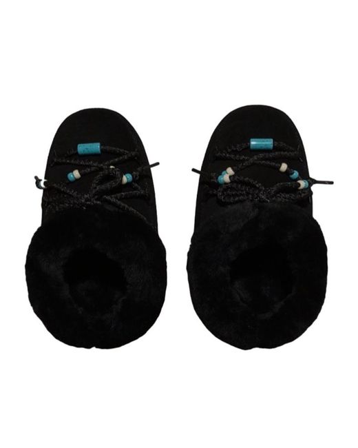 Moon Boot Black Beaded Lace Ankle Boots