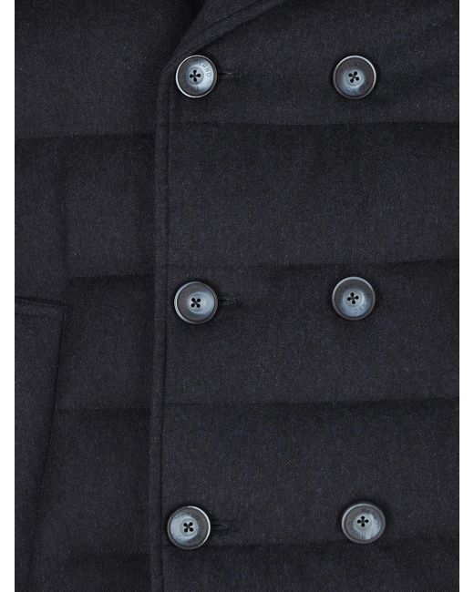 Herno Blue Double Breasted Padded Coat for men