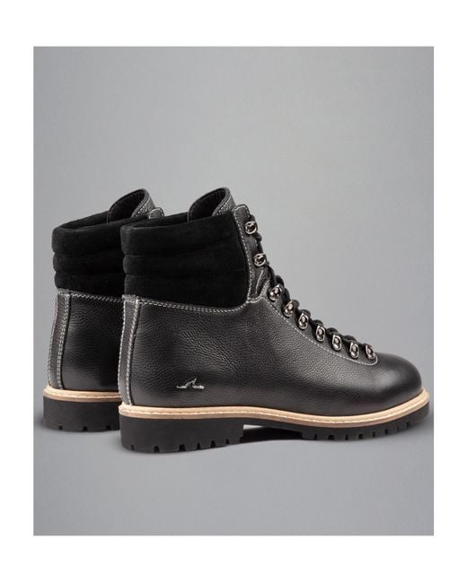 Paul & Shark Black Leather Booties for men
