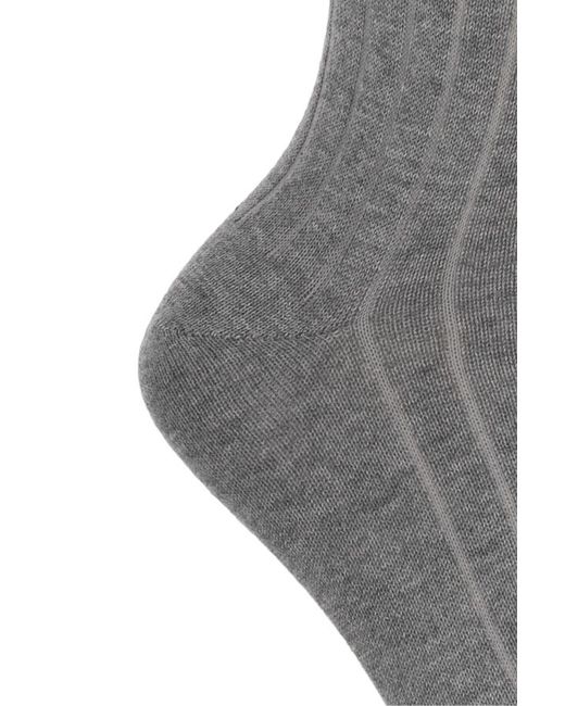 Marni Gray Logo Mended Ribbed Socks