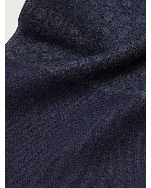 Ferragamo Blue Ferragamo Gancini Monogram Scarf for men