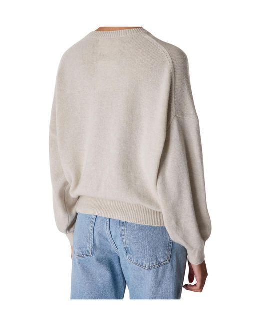 Lisa Yang Gray Cashmere Crew-Neck Sweater
