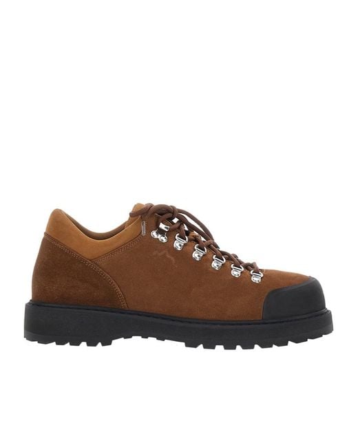 Diemme Brown Round-Toe Lace-Up Ankle Boots for men