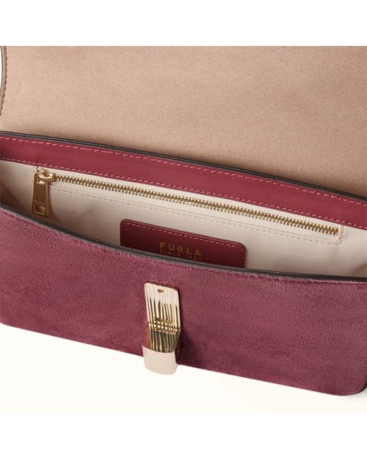 Furla Purple Flap Shoulder Bag