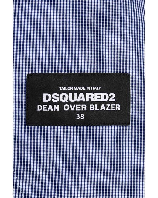 DSquared² Blue Micro Check Dean Blazer