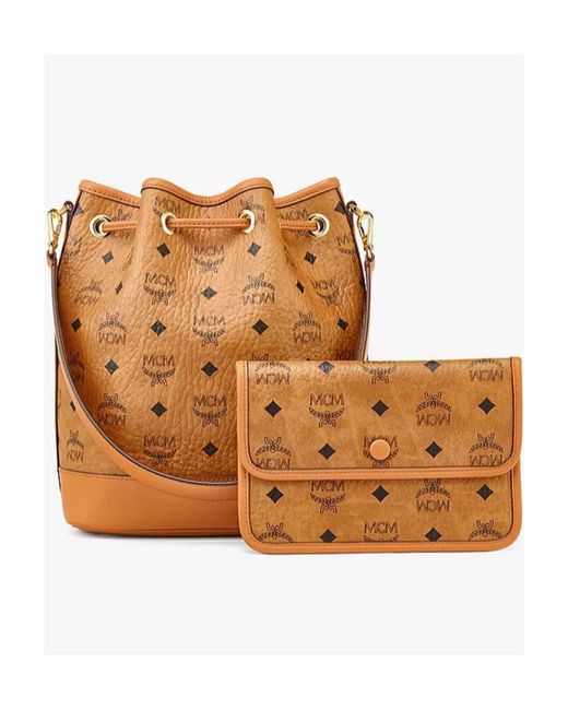 MCM Brown Medium Dessau Bucket Bag