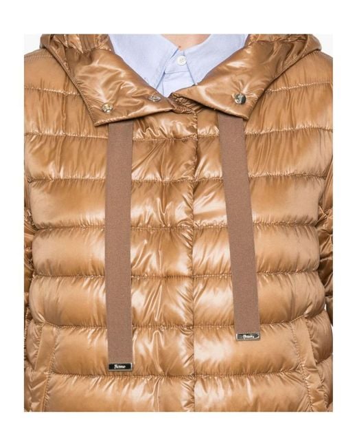 Herno Natural Quilted Hooded Drawstring Puffer Jacket