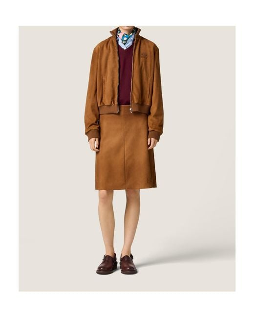 Miu Miu Brown Waxed Suede Jacket