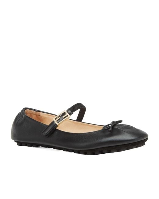 Fendi Black Baguette Ballet Flats