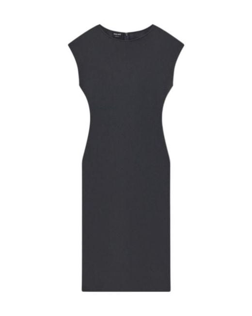 Giorgio Armani Black Dress Short-Sleeved Sheath