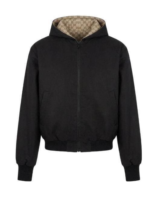 Gucci Black Spw Hooded Blouson Jacket for men