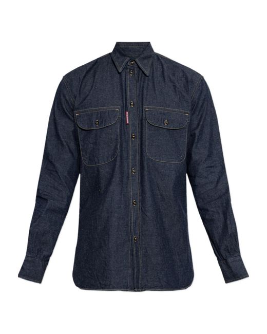 DSquared² Blue Long-Sleeved Shirt for men