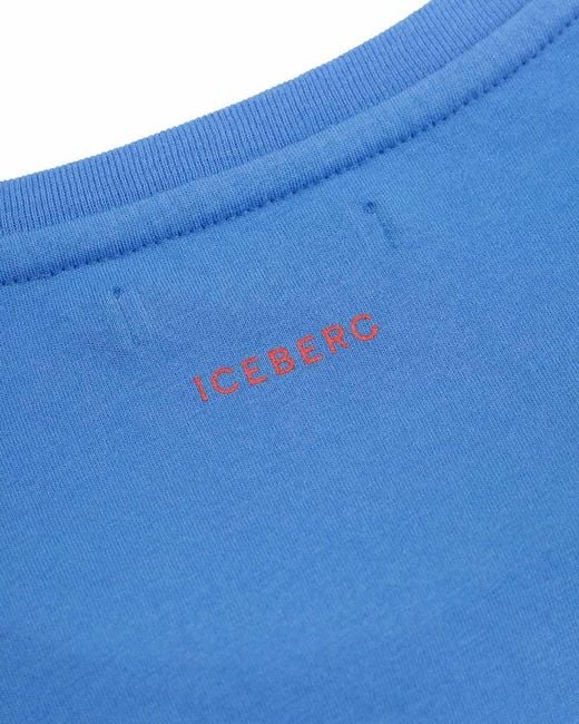 Iceberg Blue Printed T-Shirt for men
