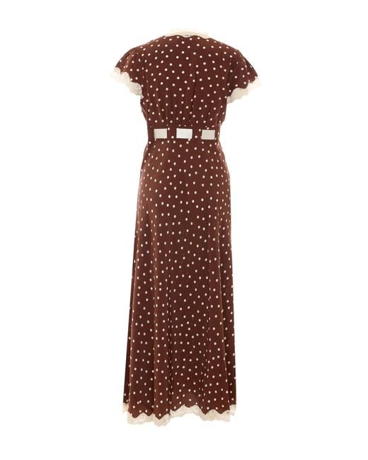 Rixo Brown V-Neck Dress