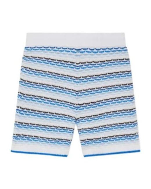 Casablanca Blue Striped Diamond-Logo Shorts for men