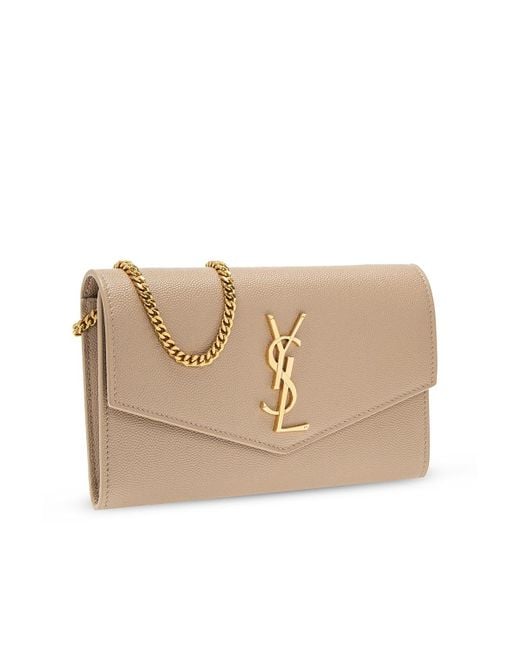 Saint Laurent Natural Uptown Chain Wallet