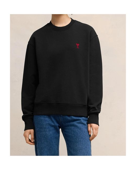 AMI Black Ami De Coeur Crewneck Sweatshirt