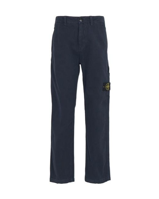 Stone Island Blue Casual Trousers With Belt Loops for men